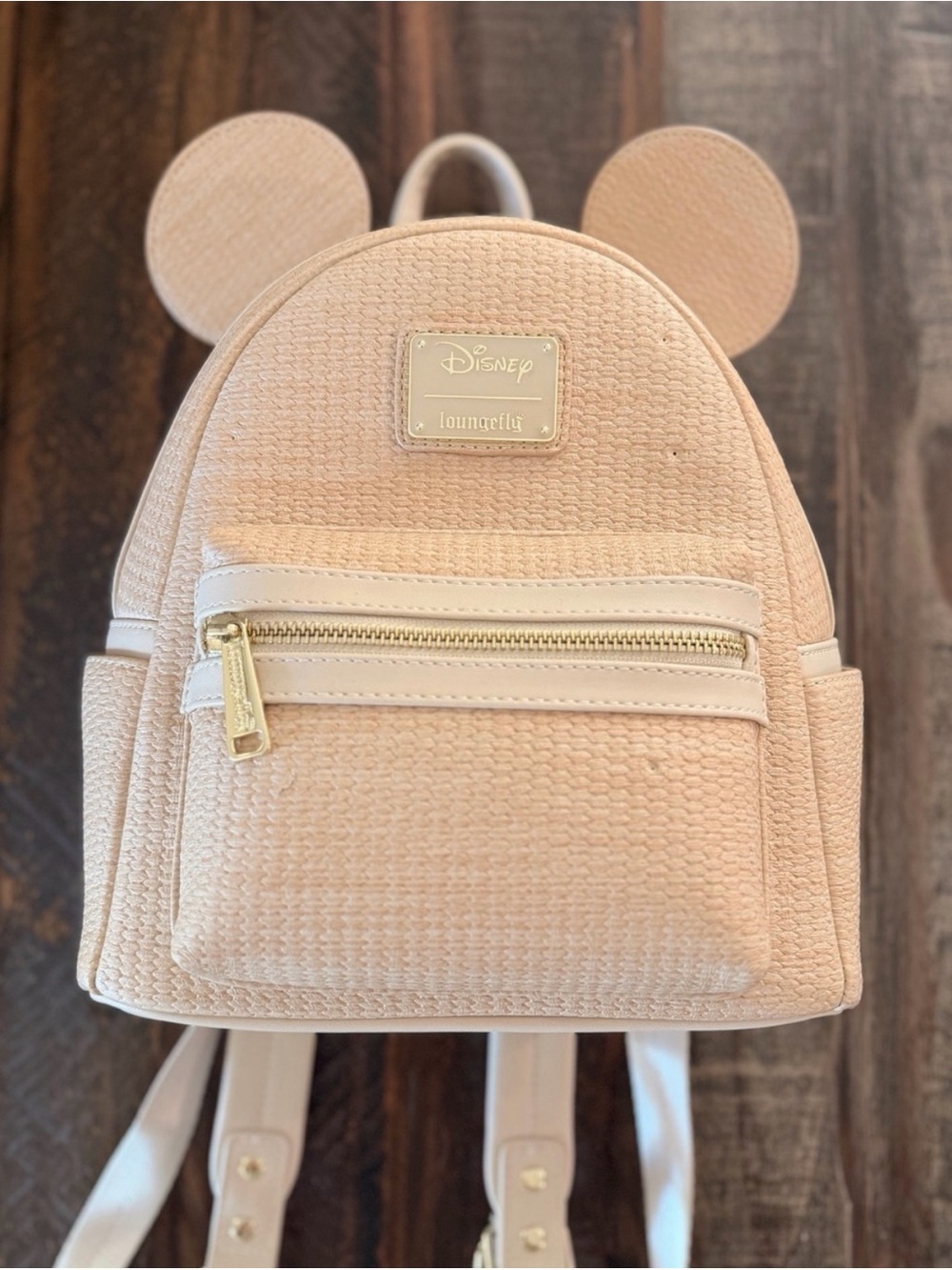 Disney Loungefly Woven Texture
Backpack with Mickey Ears